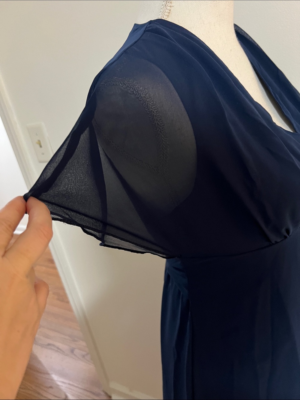 Flowy Navy Formal Dress - Picture 6 of 9